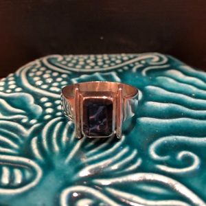 Iolite and sterling ring